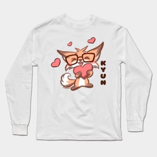 Cute Kawaii Nerd Fox kyun hearts love Long Sleeve T-Shirt